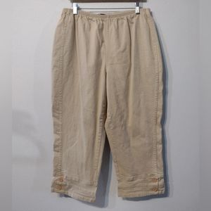 Denim & Co yellow denim 2X Capri pants elastic waistband comfy